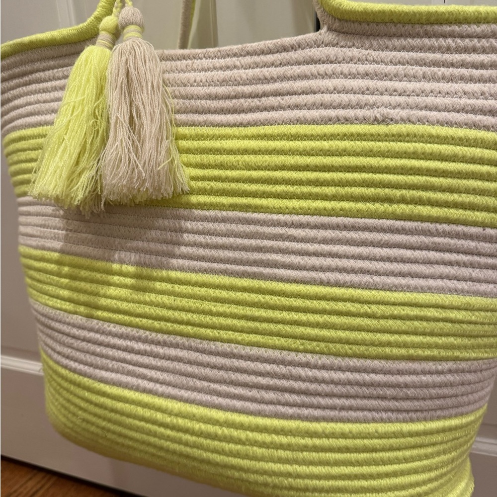 Target Rope Pool Bag (Cream/Neon) - Picture 2 of 9